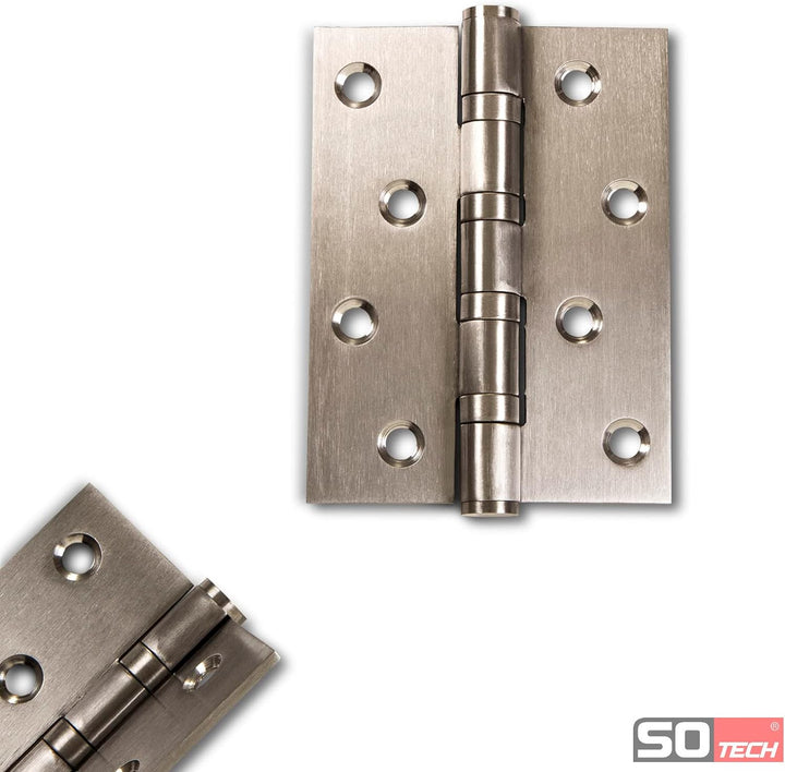SOTECH 10 Stück Türbänder Edelstahlscharniere Aufschraubbänder Edelstahl SS201 kugelgelagert mit Ede