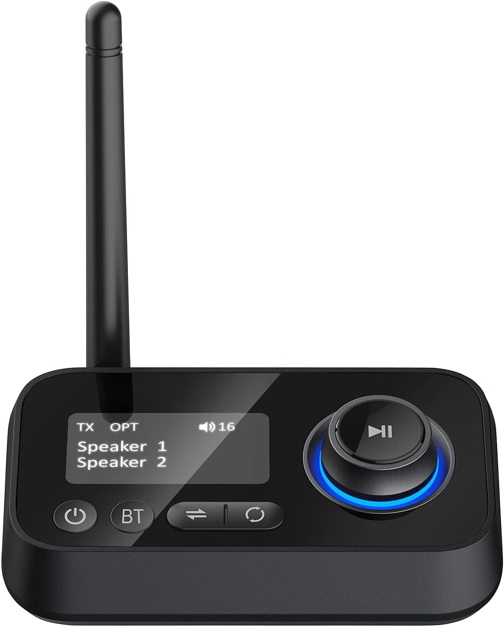 auvisio Transmitter, Bluetooth: 2in1-Audio-Sender und -Empfänger mit Bluetooth 5, TOSLINK, LED-Displ