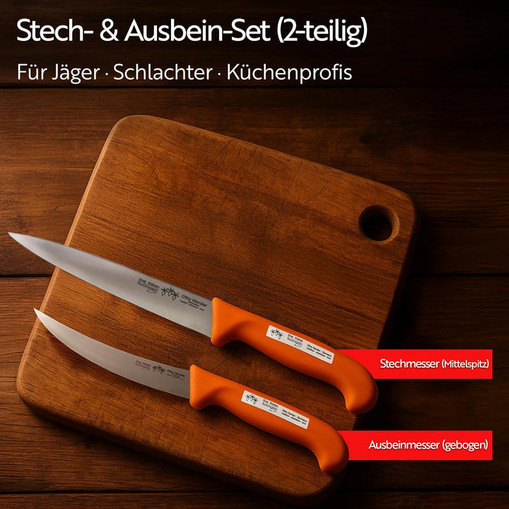 Otto Herder Manicure Stech- und Ausbein-Set, Messerset aus Stech- und Ausbeinmessern, Klingen aus ro