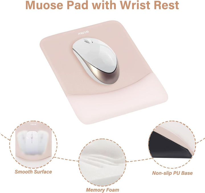 MOSISO Handgelenkstütze für Mauspad&Tastatur Set, Rechteckig Ergonomisch Mauspad Rutschfest Basis Ho