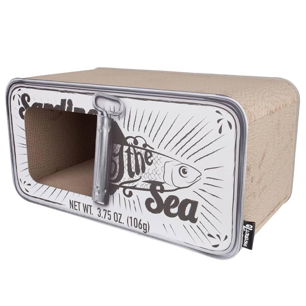 District 70 Sardine - Kratzmöbel für Katzen aus Wellpappe - 60 x 30 x 30 cm (Einheitsgrösse) - Weiss