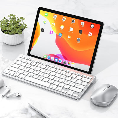 OMOTON Bluetooth Tastatur Maus Set für iPad Pro 12.9/11, iPad 10.2, iPad 2020/2019, iPad 8/7/6/5, iP