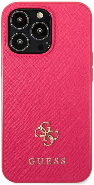Guess GUHCP13LPS4MF Hülle für iPhone 13 Pro / 13 6,1" rosa/pink hardcase Saffiano 4G Small Metal Log