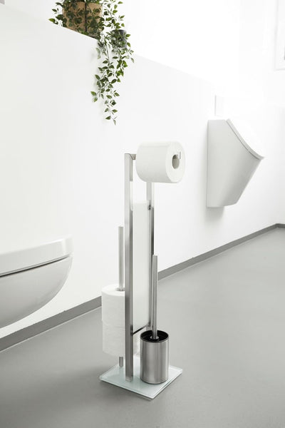 WENKO Stand WC-Garnitur Rivalta, mit integriertem Toilettenpapierhalter und WC-Bürstenhalter, in ros