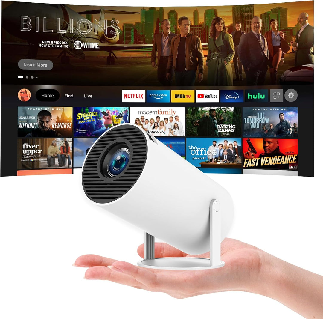 aquota Mini Beamer 4k 160 ANSI Lumen 4K Tragbarer Projektor Dual Band Wifi6/BT5.0, Beamer Handy 180°
