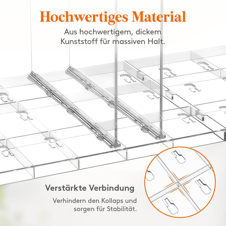 Lifewit 2 Stück Taschen Organizer Schrank mit 8 Trenner, Kunstoff Handtaschen Aufbewahrung, Verstell