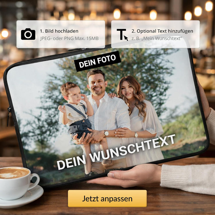 PhotoFancy® – Personalisierte Laptoptasche mit Foto bedrucken – Neopren Notebook Hülle selbst gestal