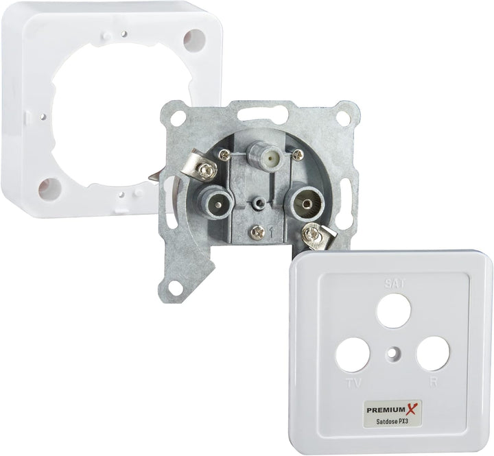 PremiumX 10x PX3 Antennendose 3-Fach Enddose Antennen-Dose Einzel und Stichleitungsdose Aufputz Unte