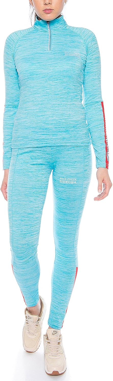 Rock Creek Damen Trainingsanzug Sportanzug Fitnessanzug Shirt Leggings XS Hellblau, XS Hellblau