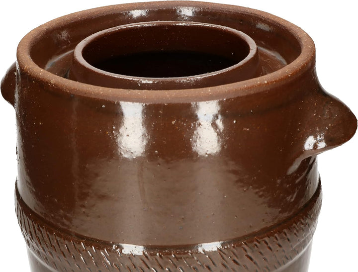 KOTARBAU® Keramik Gärtopf 10L Gurkentopf mit Deckel Steinzeug Sauerkrauttopf Keramiktopf Steinguttop