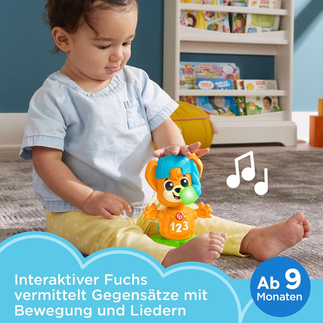 Fisher-Price Lernspielzeug für Babys und Kleinkinder, Beat Bande Spring & Sing Fuchs Bruno mit Geräu