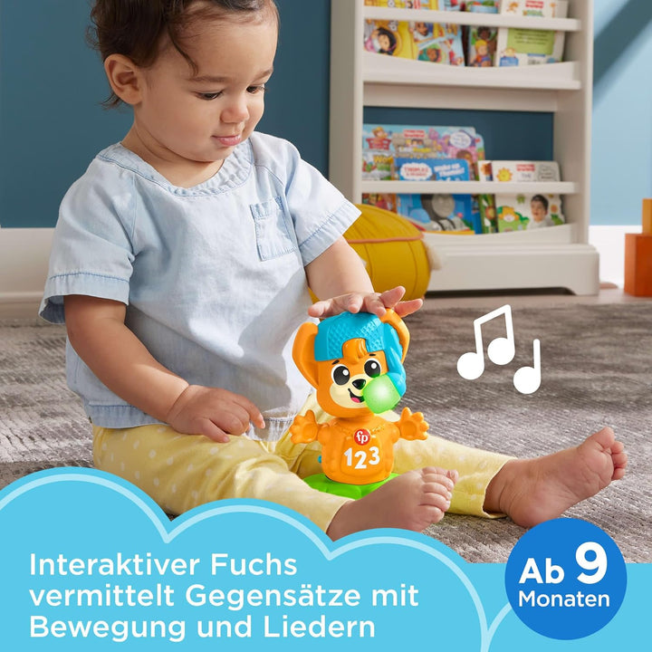 Fisher-Price Lernspielzeug für Babys und Kleinkinder, Beat Bande Spring & Sing Fuchs Bruno mit Geräu