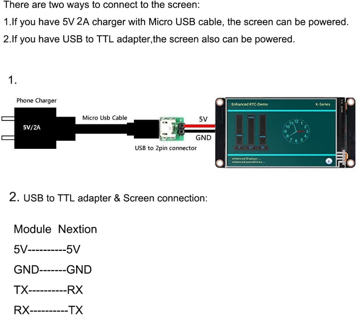 Aihasd Touch Display Module Enhanced Nextion 7.0'' 7 Zoll HMI Touch Screen TFT LCD Panel 800x480 32M
