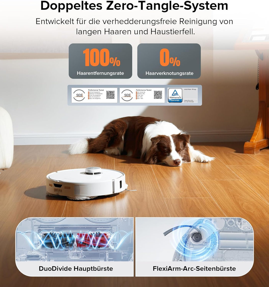 roborock Qrevo Edge Saugroboter mit Wischfunktion, Dual Anti-Tangle-System, AdaptiLift Chassis, 18.5