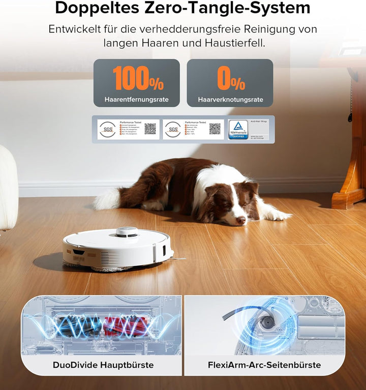roborock Qrevo Edge Saugroboter mit Wischfunktion, Dual Anti-Tangle-System, AdaptiLift Chassis, 18.5