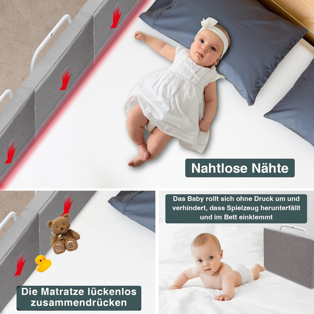 Bettgitter rausfallschutz Bett 3x60cm 5-Loch Höhenverstellbar Bettschutzgitter für Kinder Bett Rausf