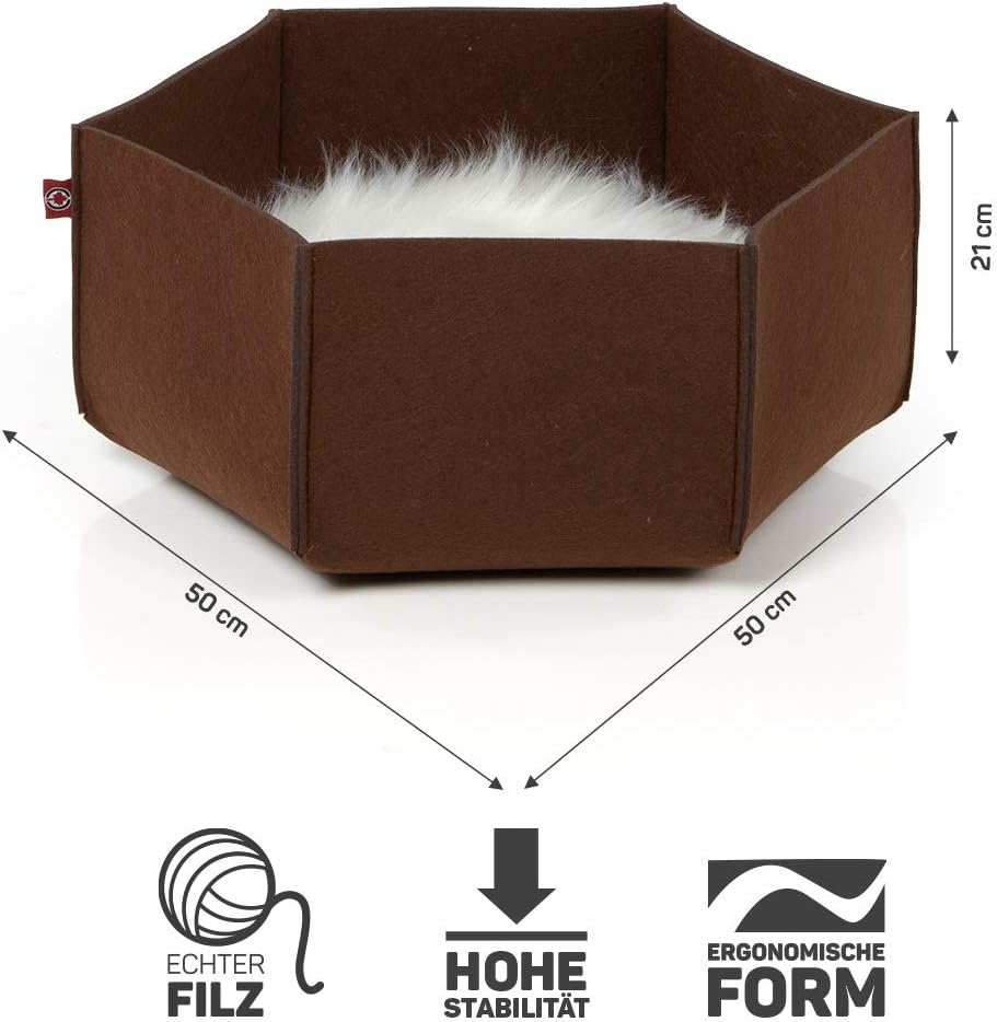 CanadianCat Company | Filzlounge AVA | M Brown | Katzenbett aus Filz, Katzennest, Filzbett, Katzenko