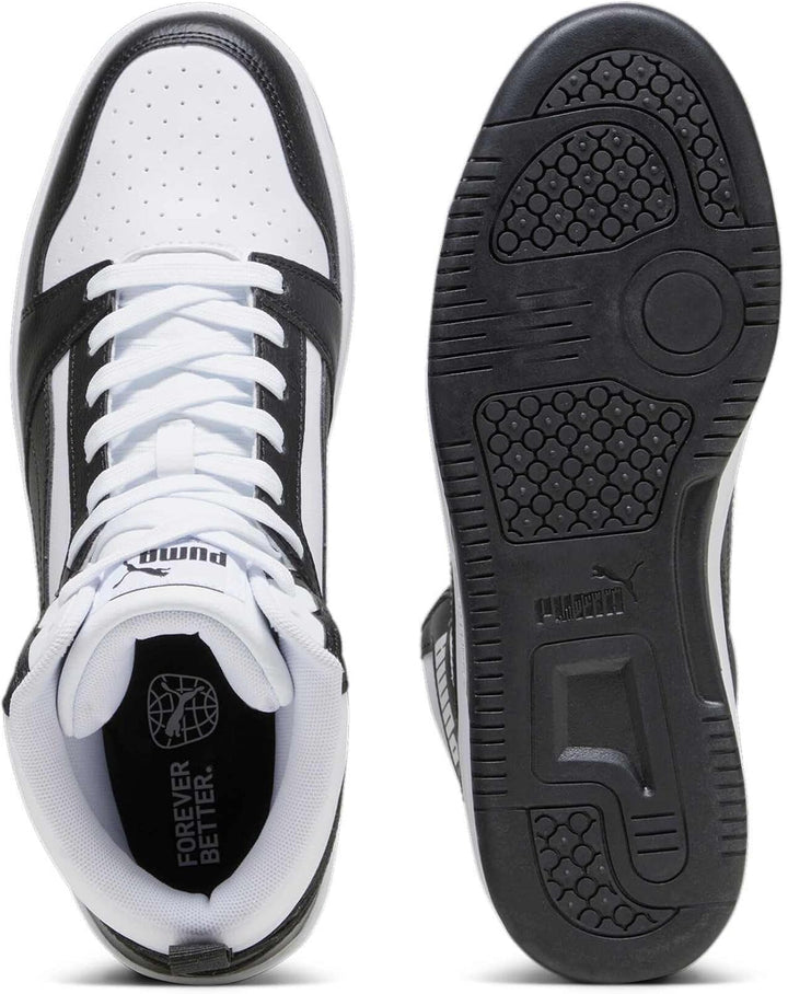 Puma Unisex Rebound V6Sneaker 42.5 EU Weiss mit Schwarz, 42.5 EU Weiss mit Schwarz
