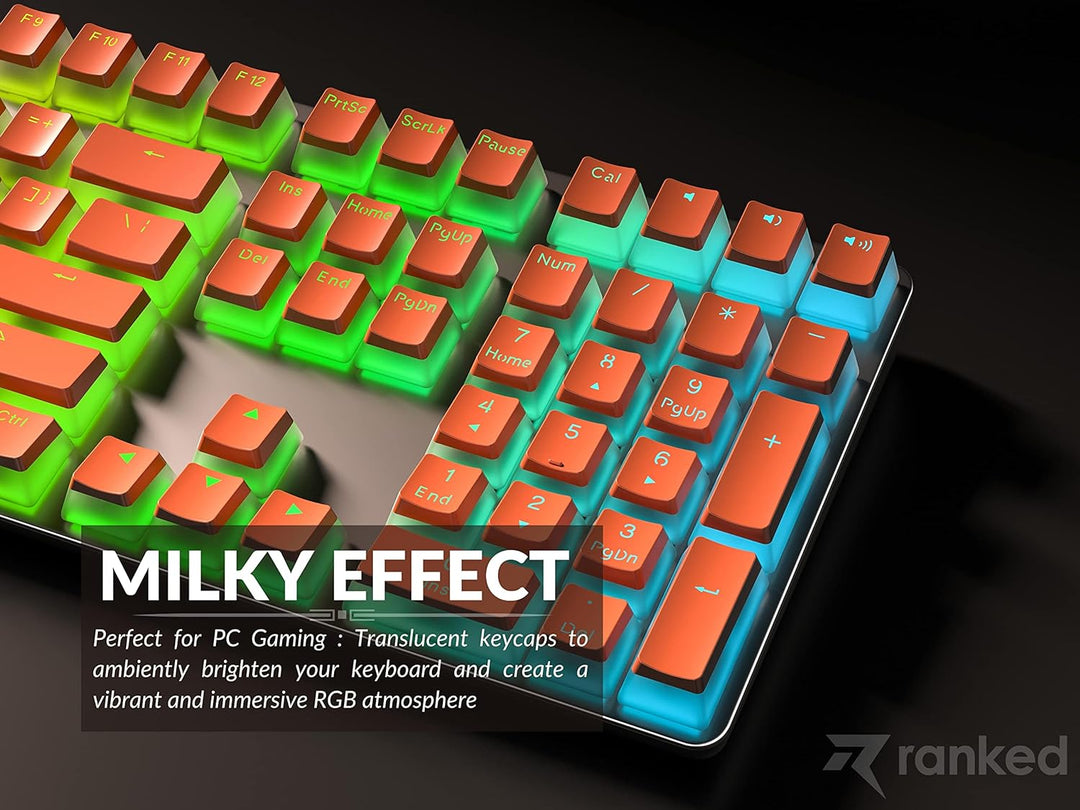 Ranked Pudding PBT-Tastenkappen | 112 Double Shot Transluzent ANSI US- und ISO-Layout | OEM-Profil f