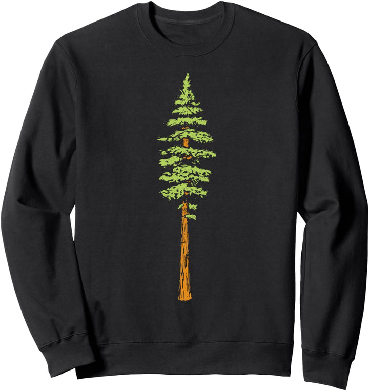 Minimalist Pine Tree Illustration Simple Hiking 80s Graphic Sweatshirt