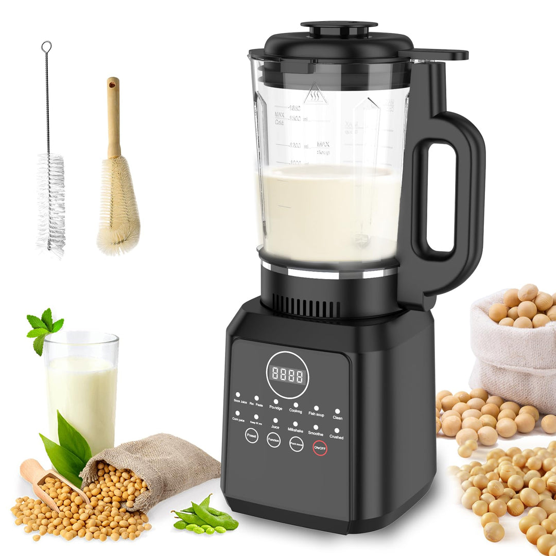 Nussmilchmaschine, 1650ml Pflanzenmilchbereiter mit Selbstreinigungsfunktion, 24 Stunden Smart Termi