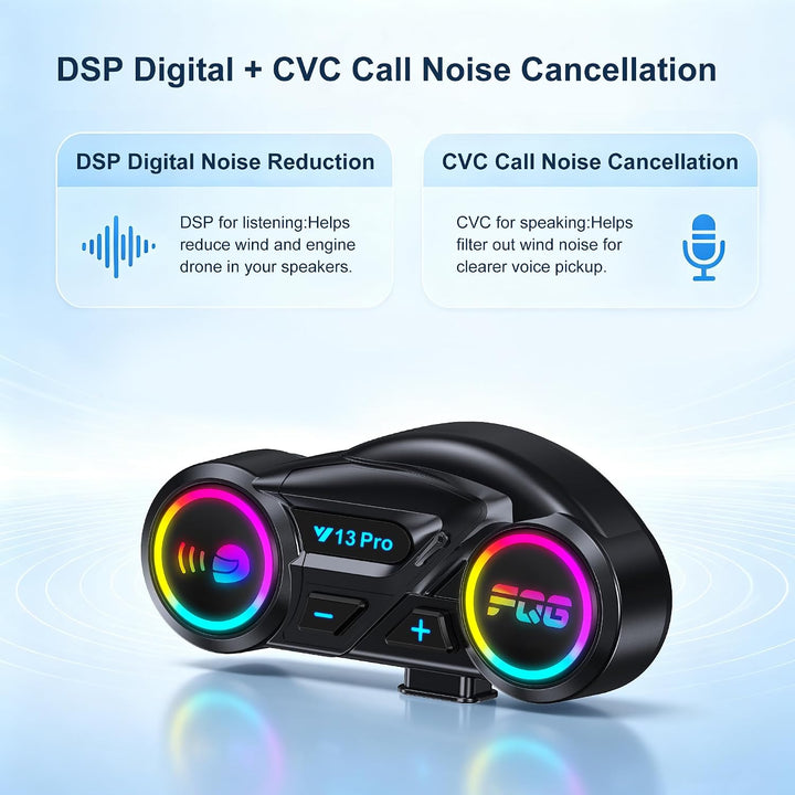 2 Stück Motorrad Headset Bluetooth 6.0,Motorradhelm Bluetooth Headset Standard Size x 2 2, Standard