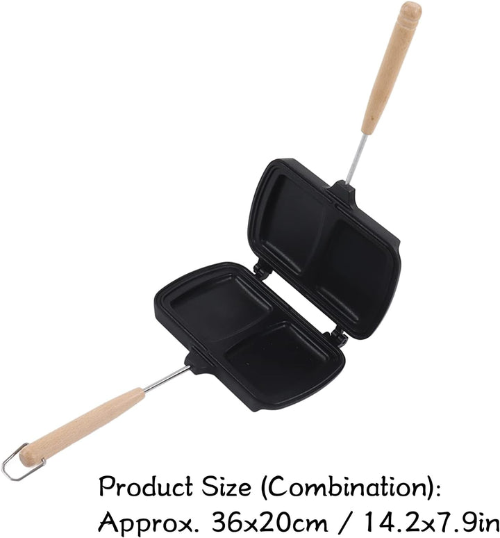 Natudeco Sandwichpfanne, antihaftbeschichtetes, doppelseitiges Braten, tragbarer Dual-Sandwich-Panin