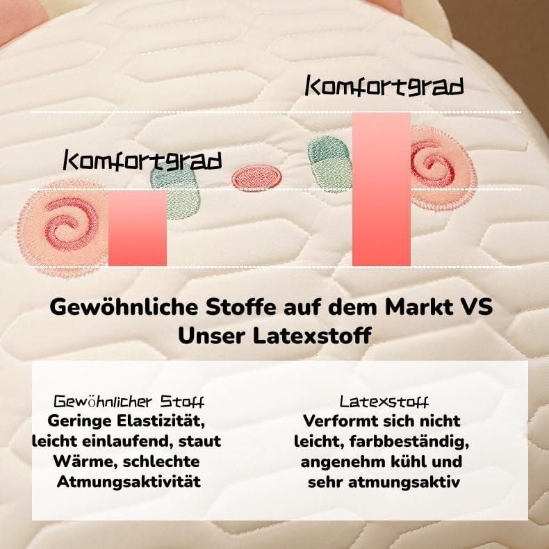Lesekissen mit Armlehnen und Nackenrolle, Niedliches Katzen Bettsitzkissen für Bett und Sofa, Ergono