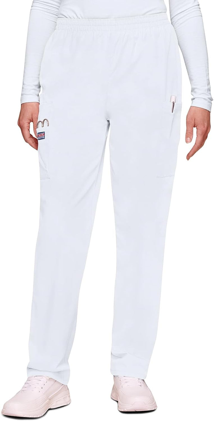Cherokee Damen Workwear Cargo-Hose mit elastischer Taille Klassisch L Weiss, L Weiß