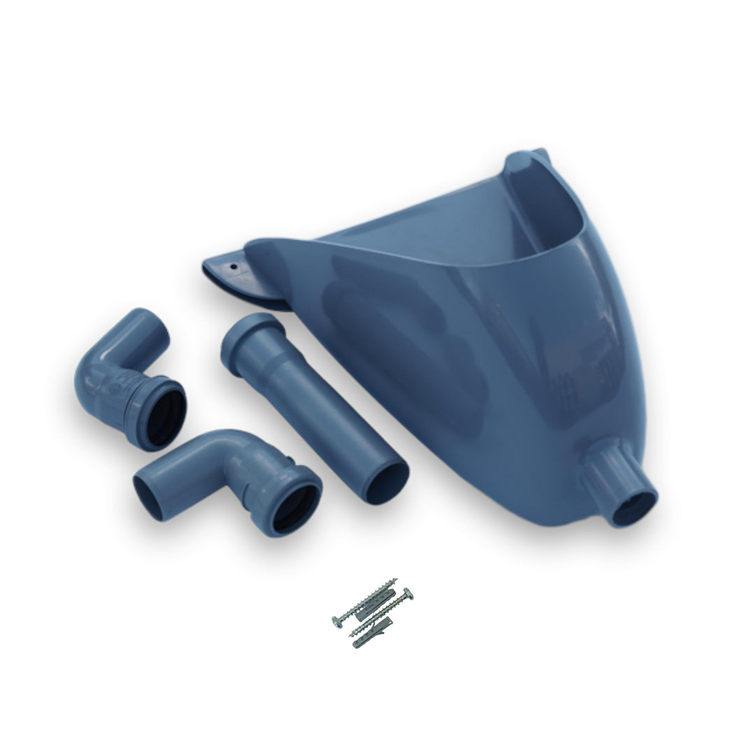 Varile Kunststoff Urinal glänzend, Pissuar Wasserlos für WC Kabinen Grau, Grau