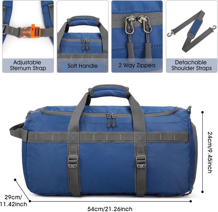G4Free 45L Grosse Sporttasche&Reisetasche für Damen und Herren/mit Schuhfach & Nassfach/Trainingstas