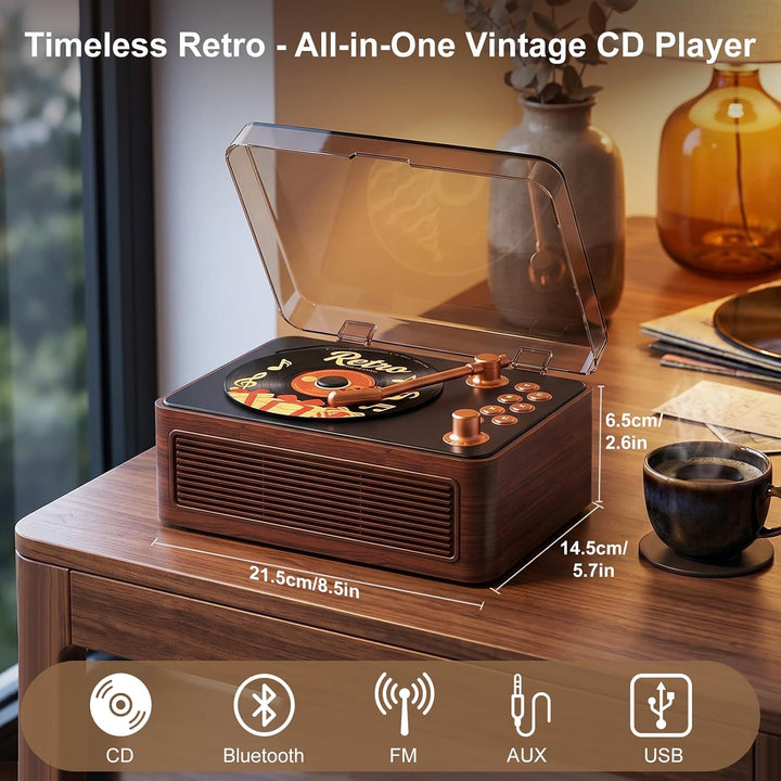 Gueray Tragbarer CD Player Bluetooth CD-Player mit Lautsprecher & Radio & Fernbedienung Unterstützt