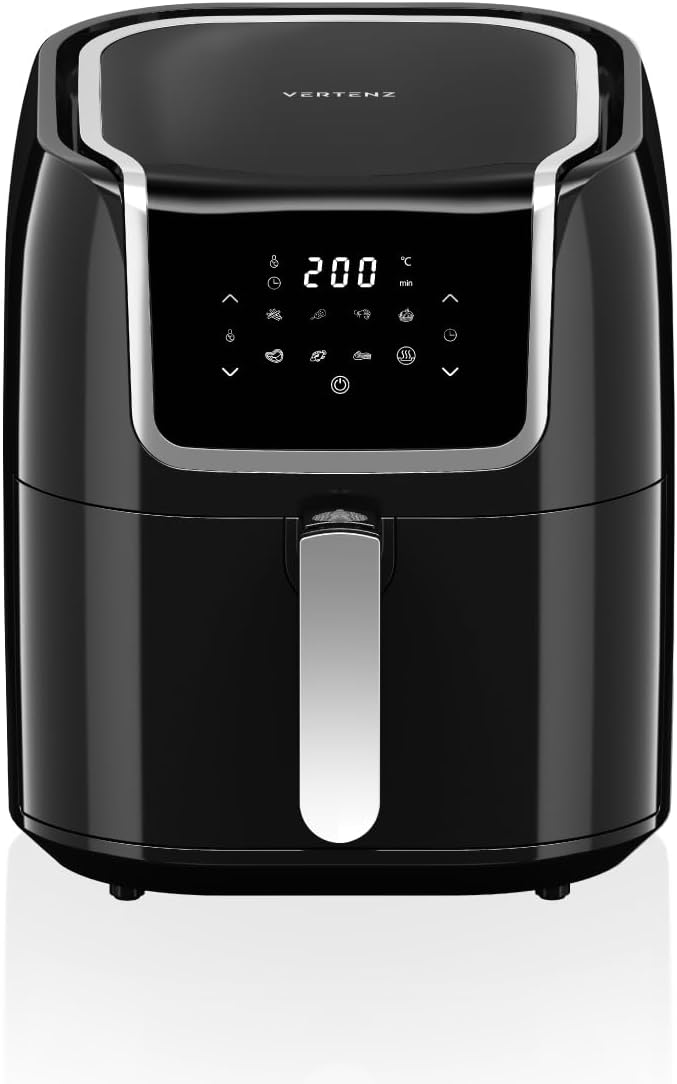 VERTENZ Taste 70 | Kompakte Heissluftfritteuse Airfryer XXL 7.7 Liter Fassungsvermögen | 8 Automatis