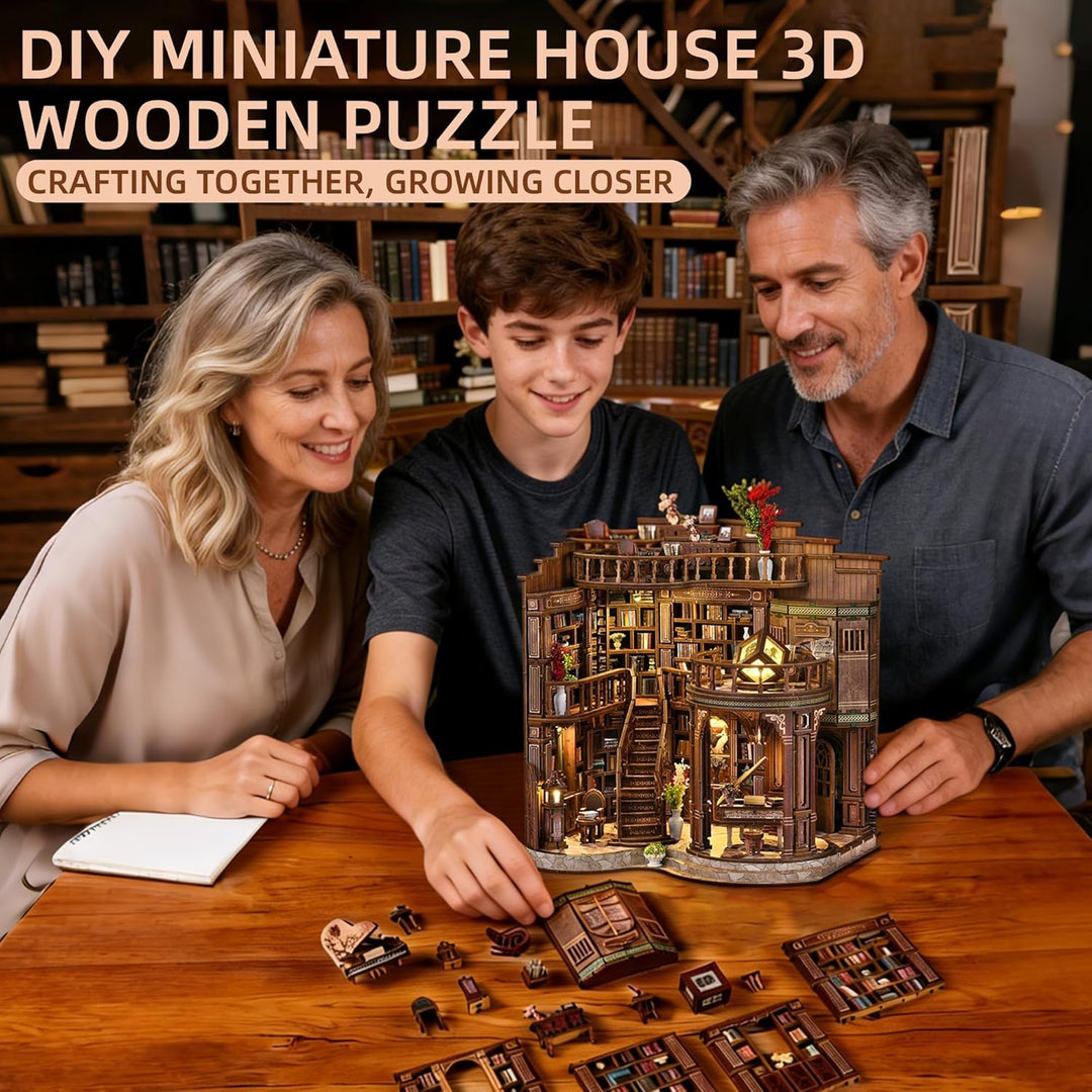 Book Nook Kit für Erwachsene - CRIOLPO DIY Miniatur Haus Holzpuzzle 3D Puppenhaus - Buchstütze für B