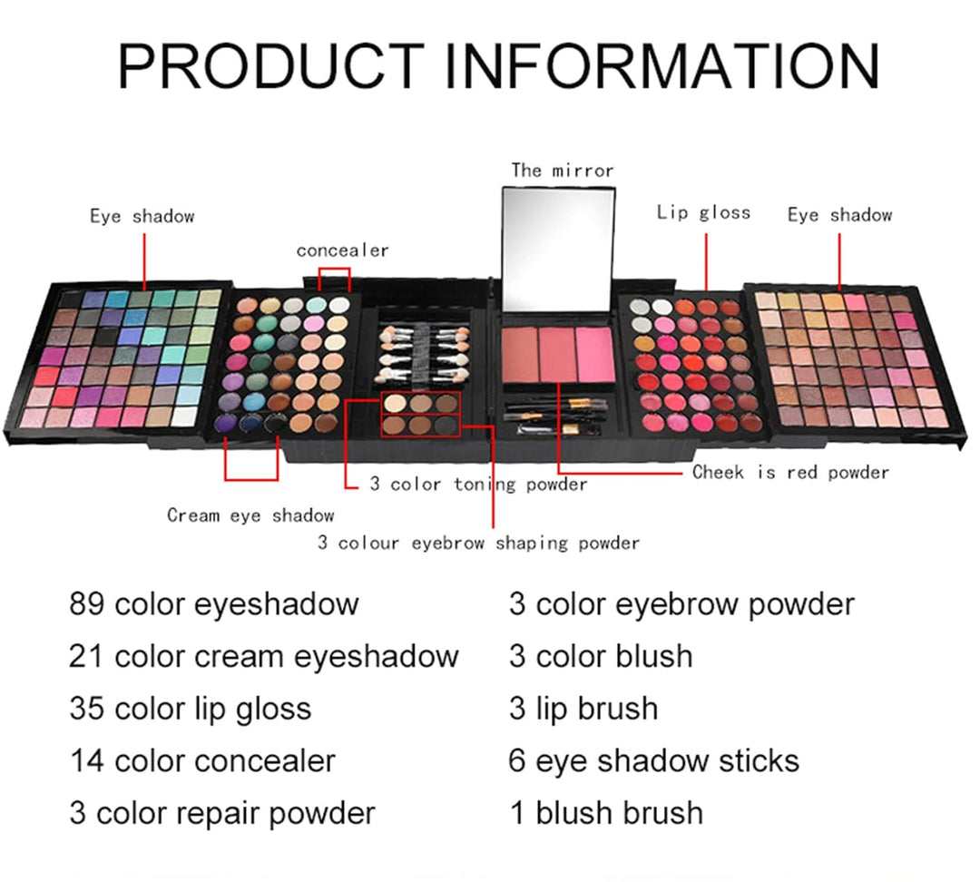 FantasyDay 177 Farben Multifunktions Exquisite Kosmetik Geschenkset Make-up Schmink Kit für Gesicht,
