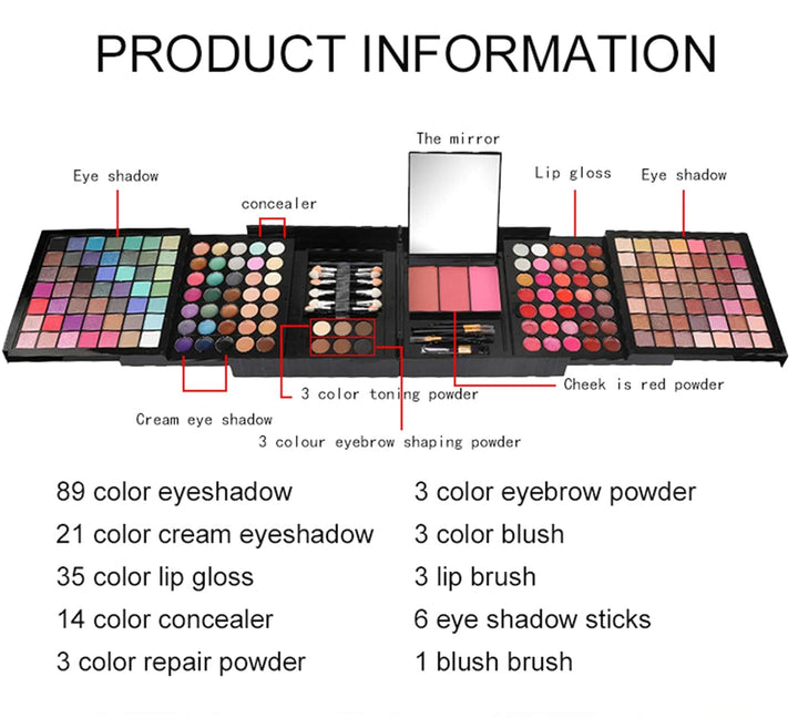 FantasyDay 177 Farben Multifunktions Exquisite Kosmetik Geschenkset Make-up Schmink Kit für Gesicht,
