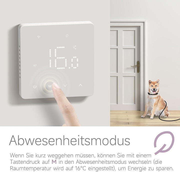 Beok Thermostat Heizung Digital Für Gaskessel, Thermostat Fussbodenheizung Smart WiFi Raumthermostat