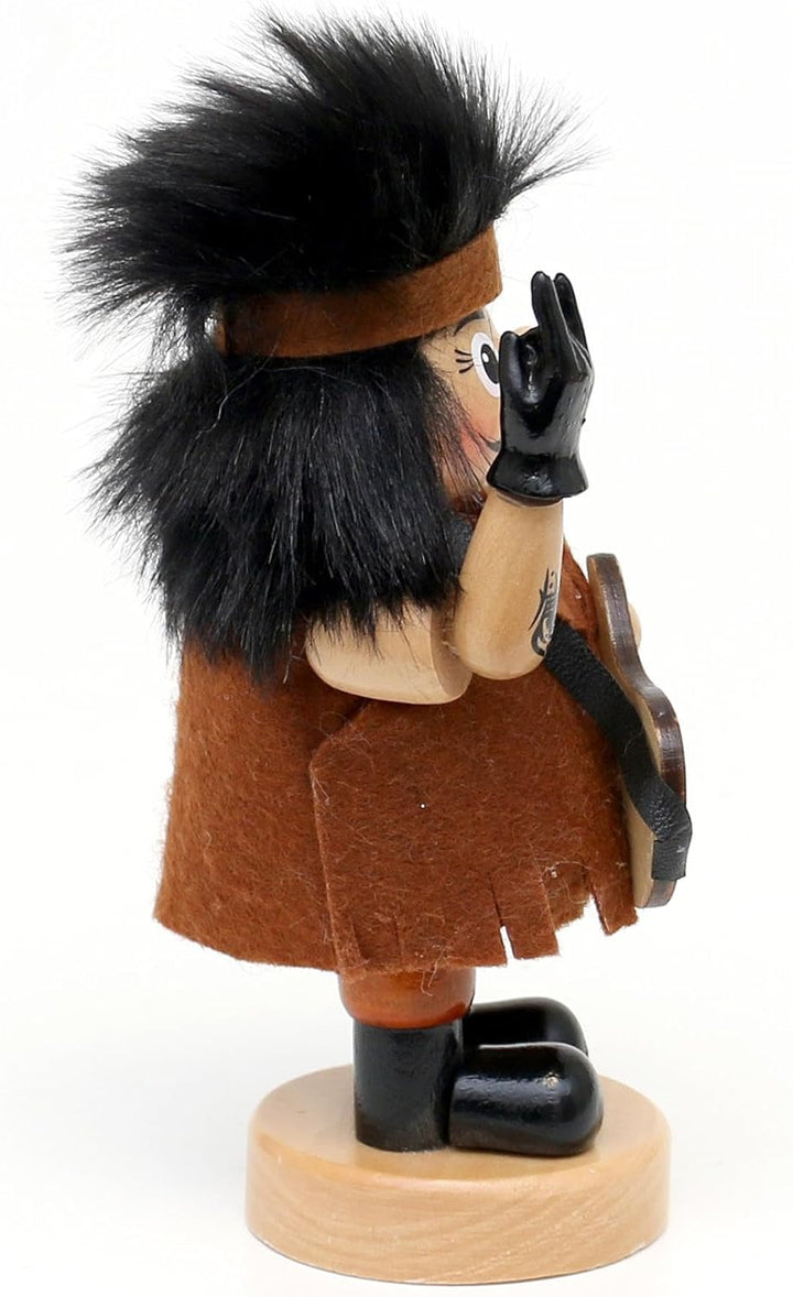 Dekohelden24 Holz Räuchermann als Rocker mit Gitarre, naturfarben, ca. 10 x 7 x 15 cm., Rocker