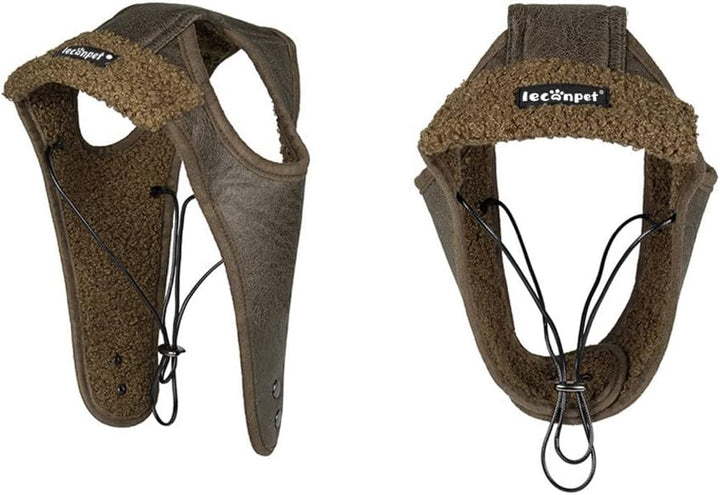 Leconpet Hunde Fliegermütze Hund Winter Pilotenmütze mit Ohrenklappen für kaltes Wetter (L, Schwarz)