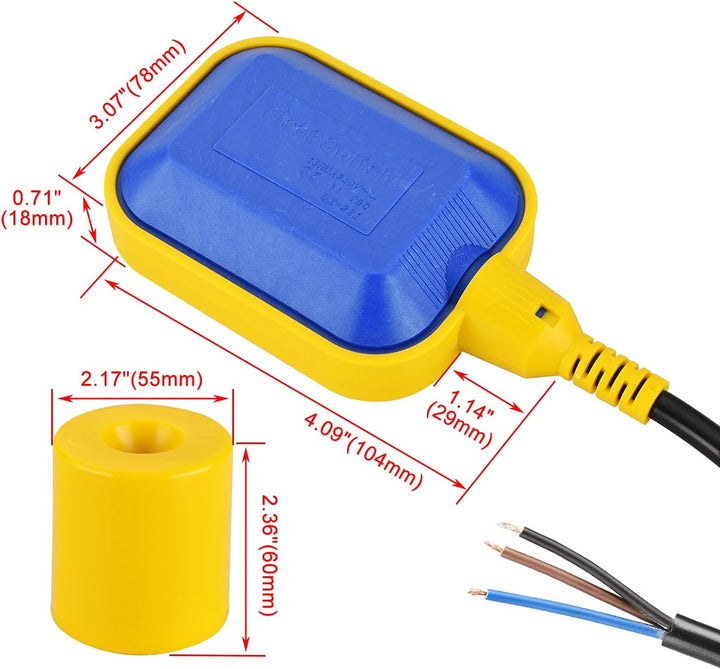 Heschen Schwimmerschalter 4M Kabel Wasserstandsregler für Wassertank, Schmutzwasserpumpe