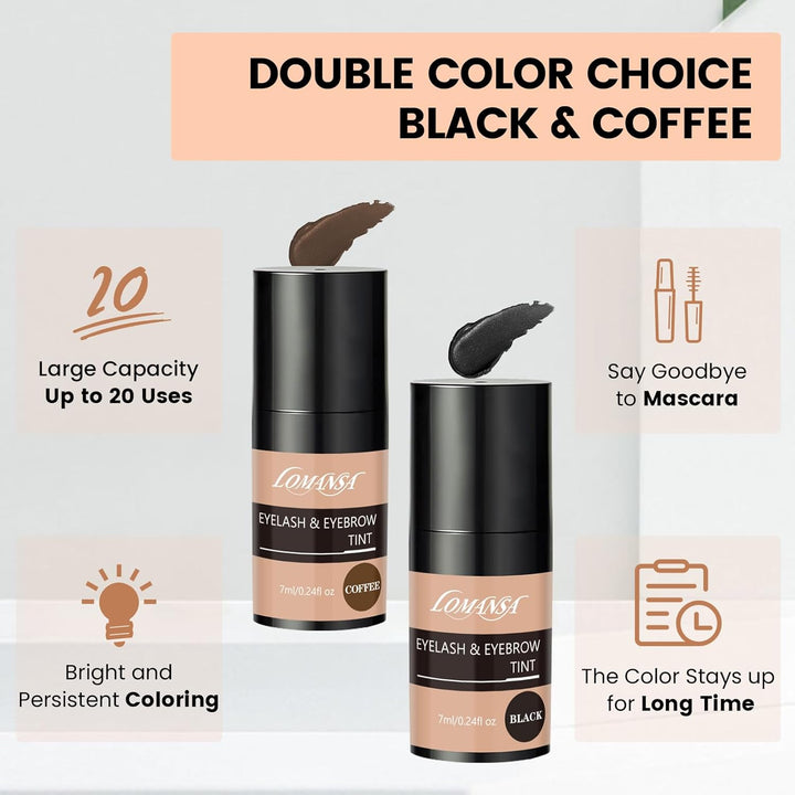 Wimpernfarbe Schwarz und Kaffee, Augenbrauenfarbe und Wimpern Färben, Einfache Bedienung, Geeignet f