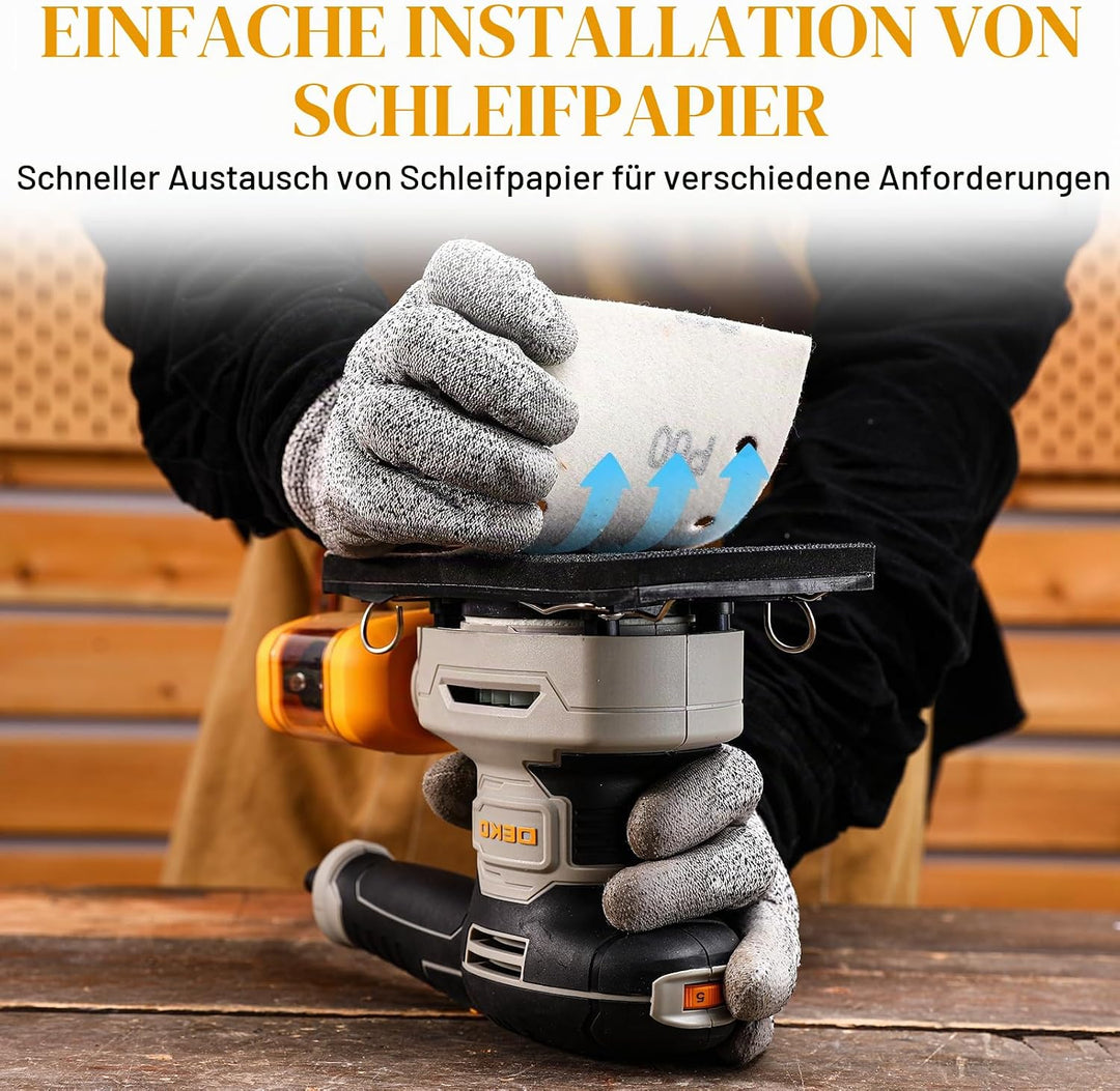 Multischleifer: DEKOPRO Deltaschleifer,Exzenterschleifer 125 mm un Schwingschleifer 3 in 1-6-Speed E