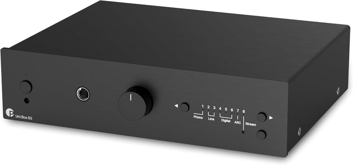 Pro-Ject Uni Box S3, audiophiler Streaming-Vollverstärker mit WiFi, Bluetooth, TV ARC, Phono, Line,