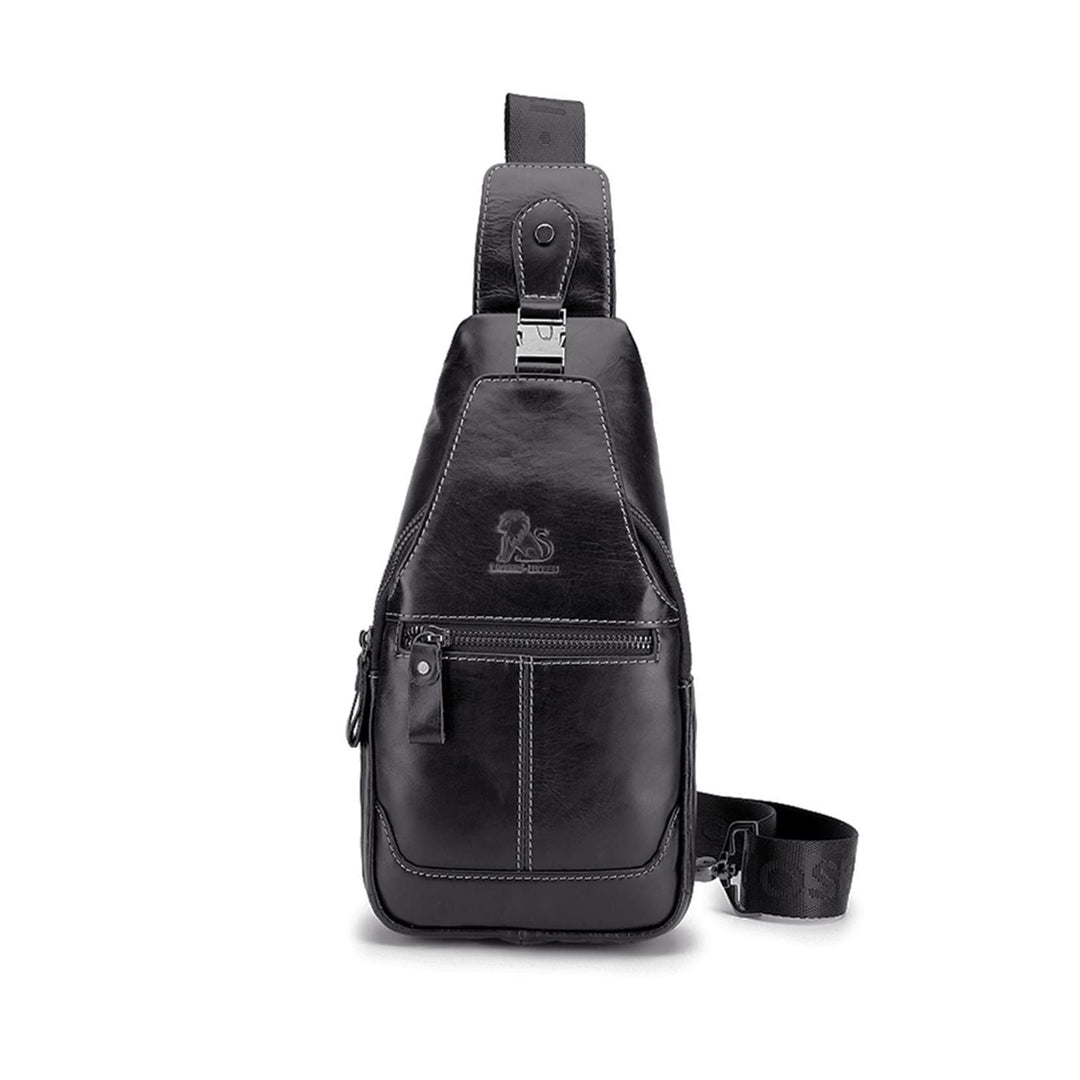 Herren-Brusttasche Umhängetasche aus Echtem Leder Sport und Freizeit im Freien Multifunktionale Vint