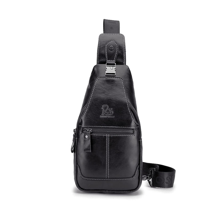 Herren-Brusttasche Umhängetasche aus Echtem Leder Sport und Freizeit im Freien Multifunktionale Vint