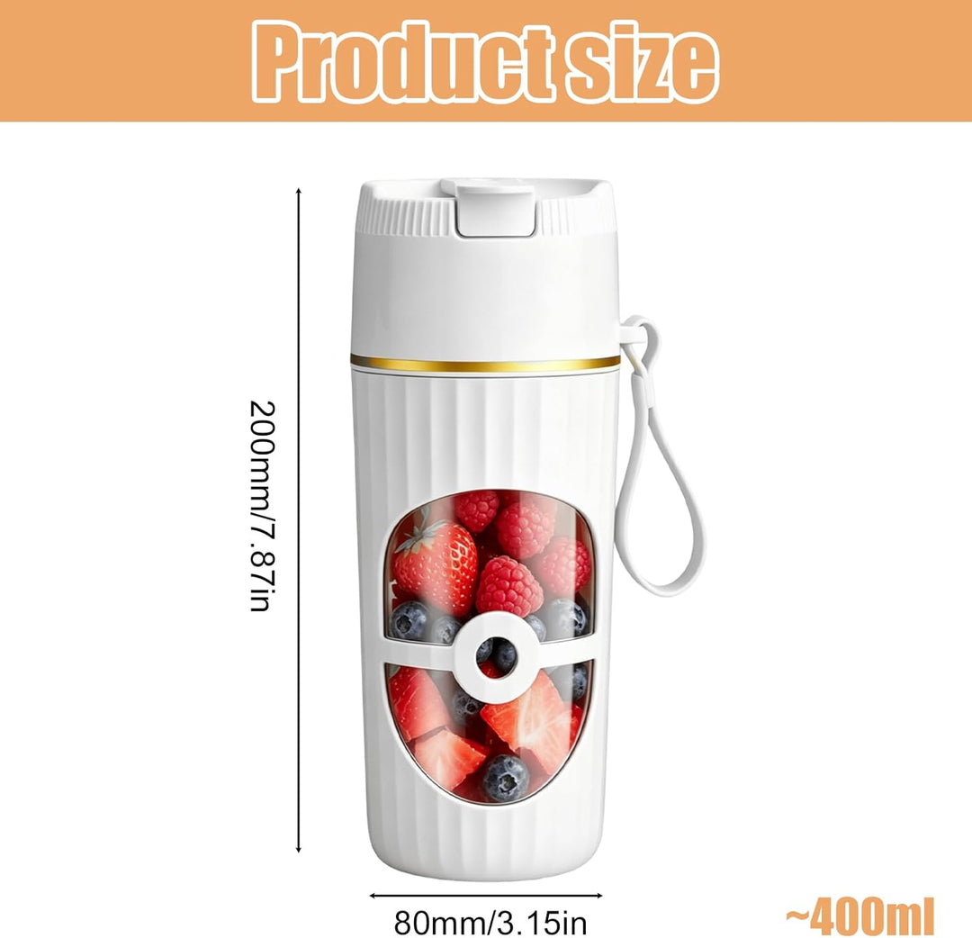 Tragbarer Mixer, 400ml Smoothie Maker to Go, Elektrischer USB-Entsafter, Kleiner Mixer, Mixbecher Mi