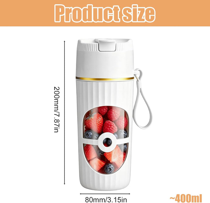 Tragbarer Mixer, 400ml Smoothie Maker to Go, Elektrischer USB-Entsafter, Kleiner Mixer, Mixbecher Mi