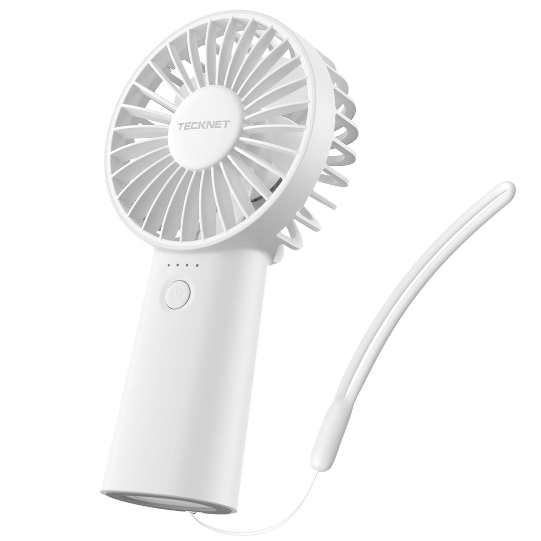 TECKNET Handventilator Tragbarer, 5000mAh Handventilator Akku Aufladbar, Mini handventilator mit LED