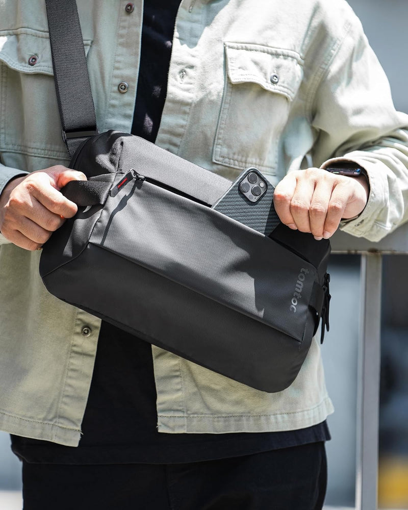 tomtoc Schultertasche für 2024 11-Zoll iPad Pro M4, 11 Zoll iPad Air M2, 7 Liter Herren Umhängetasch