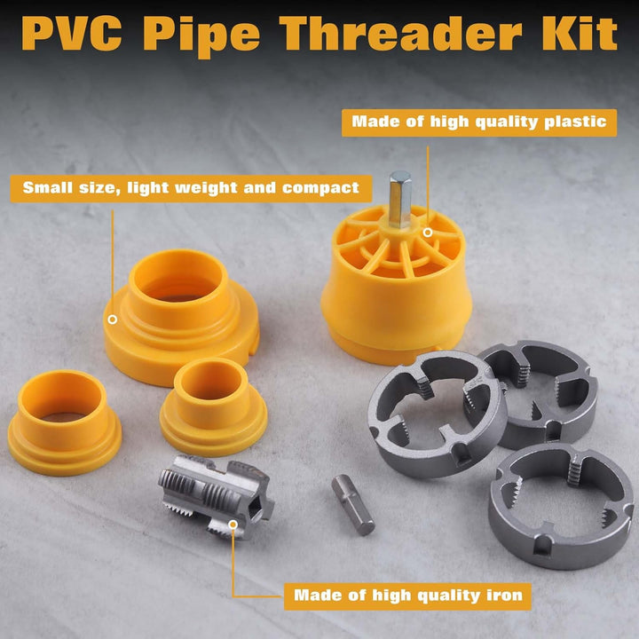SPEEDWOX 8 Stück Rohrgewinde-Set aus PVC, kompatibel mit verschiedenen Grössen von Gewindeschneiden,